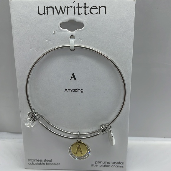 BNWT Unwritten A bracelet genuine Crystal Adjustable Bracelet - Picture 2 of 6